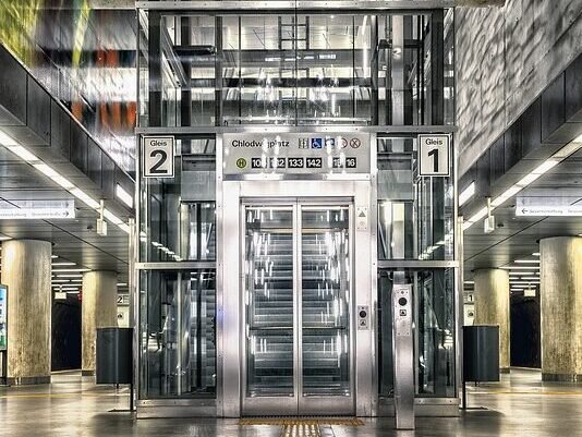 elevator, lift, architecture, futuristic, modern, design, perspective, glass, facade, urban, subway, station, reflection, light, lighting, elevator, elevator, elevator, elevator, elevator